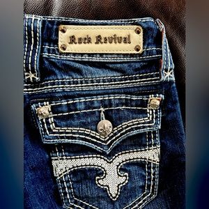 Rock Revival denim jeans for women.Size 26 straight legged.Madison Straight.